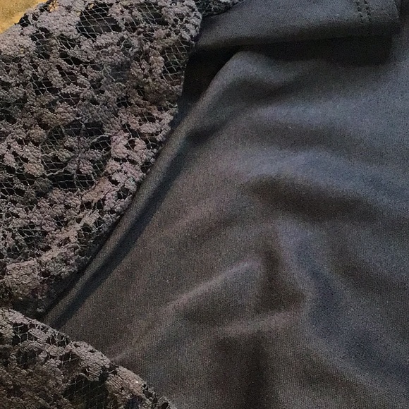 EUC L (fits more like M) Navy Monteau Soft Cotton Lined Lace Mini Dress - Picture 4 of 6